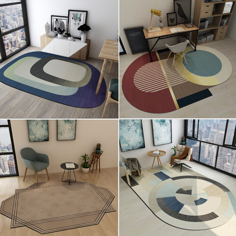 BowLift | Western Bedroom Rug Multicolored Geometric Print Rug Synthetic Non-Slip Backing Pet-Friendly Indoor Rug