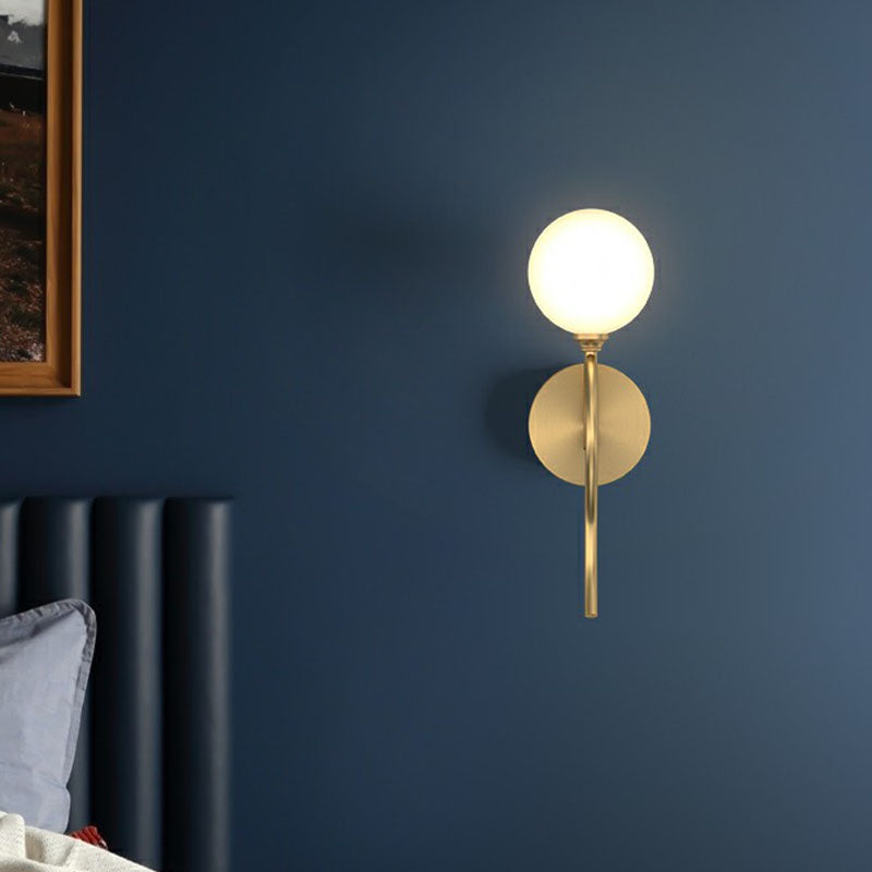 BowLift | Artistic Wall Lighting Fixture Gold Spherical Wall-Mounted Lamp with Frosted Glass Shade