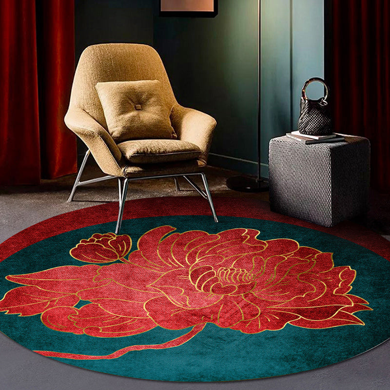 BowLift | Classy Multi Color Asia Carpet Polyester Botanics Rug Stain Resistant Non-slip Back Machine Washable Carpet for Living Room