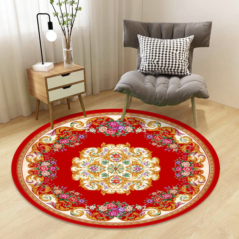 BowLift | Chinoiserie Floral Rug Multicolor Polypropylene Rug Pet Friendly Non-Slip Back Stain Resistant Rug for the Drawing Room