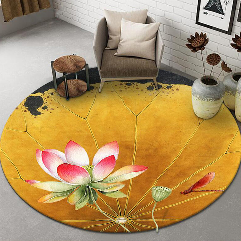 BowLift | Chinese Landscape Print Rug Multicolor Polypropylene Rug Anti-Skid Back Stain Resistant Pet Friendly Rug for the Living Room