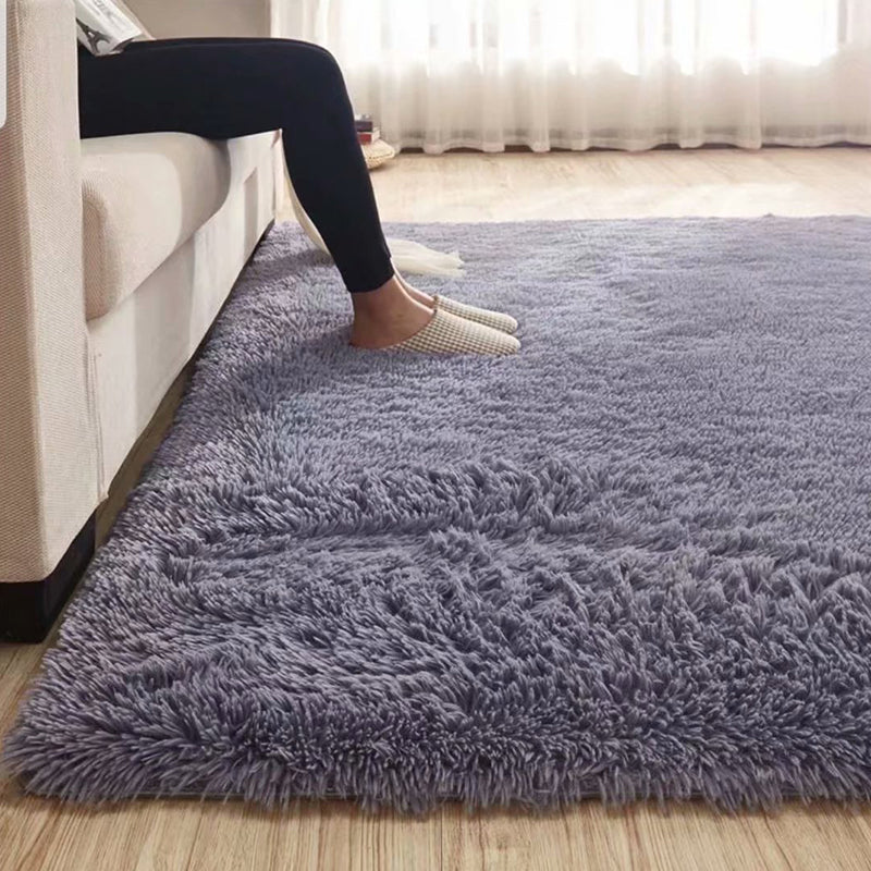 BowLift | Fluffy Plain Rug Multicolored Casual Carpet Synthetic Washable Pet Friendly Non-Slip Carpet for the Living Room