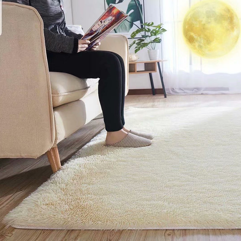 BowLift | Fluffy Plain Rug Multi Colored Casual Rug Synthetic Washable Pet Friendly Non-slip Carpet for Living Room