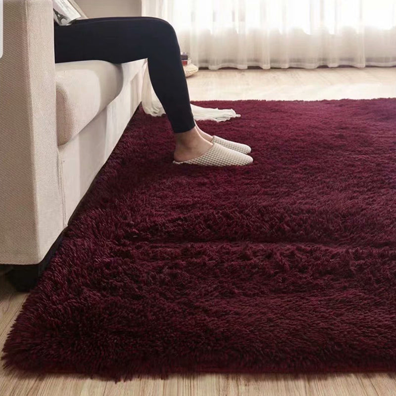 BowLift | Fluffy Plain Rug Multicolored Casual Carpet Synthetic Washable Pet Friendly Non-Slip Carpet for the Living Room