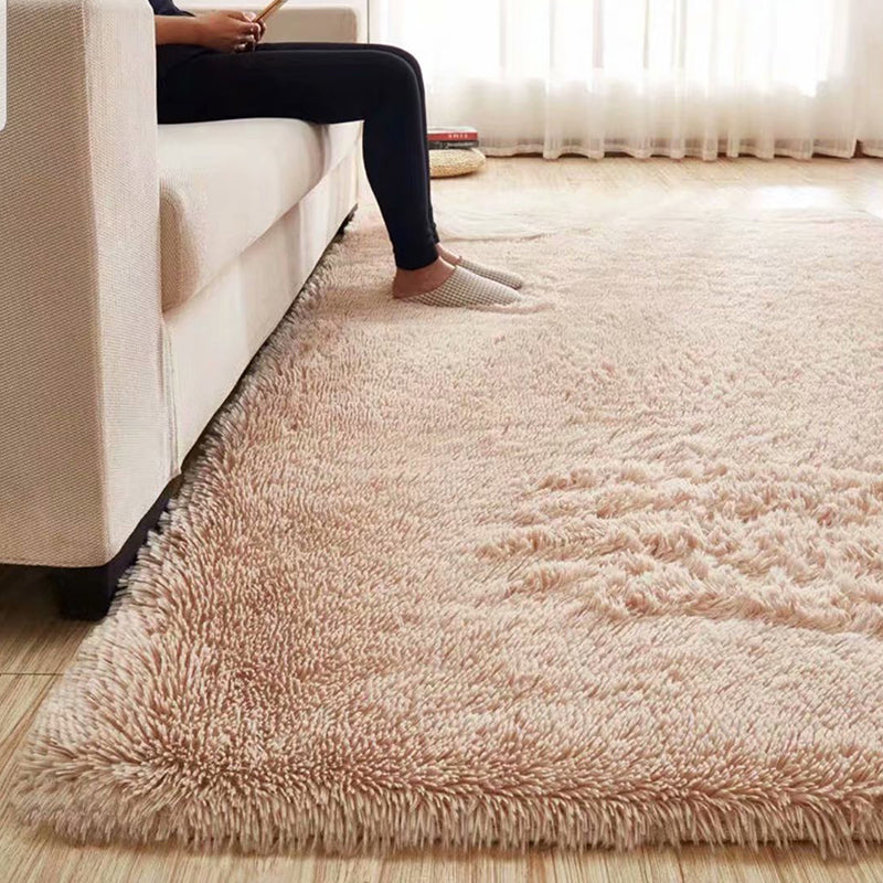 BowLift | Fluffy Plain Rug Multi Colored Casual Rug Synthetic Washable Pet Friendly Non-slip Carpet for Living Room