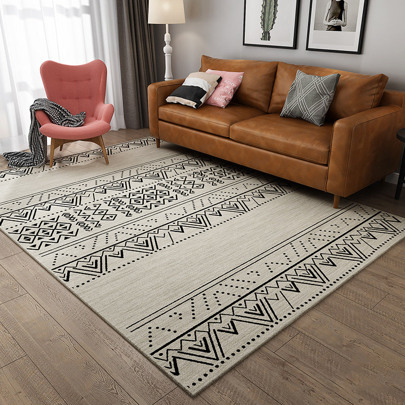 BowLift | Primitive Tribal Rug Multicolor Geometry Rug Non-Slip Back Washable Stain Resistant Rug for Bedroom