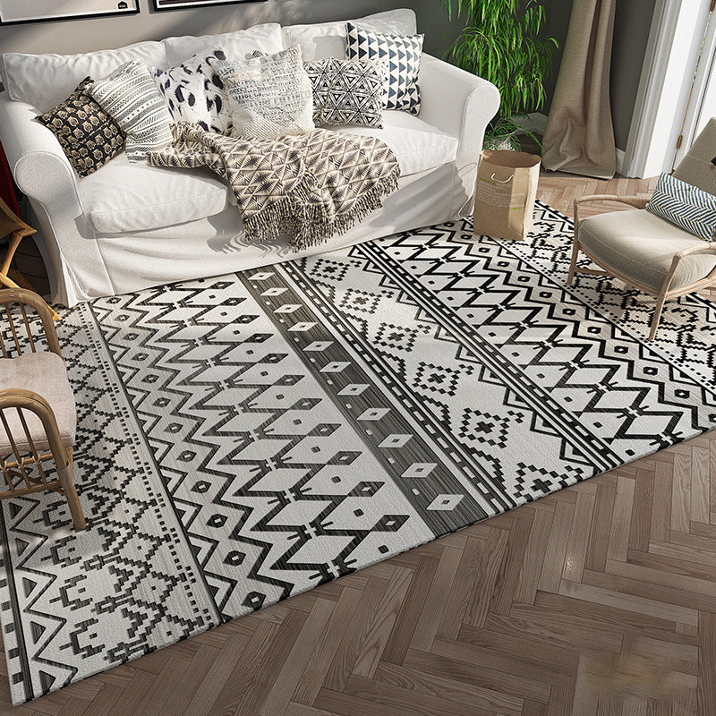 BowLift | Primitive Tribal Rug Multicolor Geometry Rug Non-Slip Back Washable Stain Resistant Rug for Bedroom