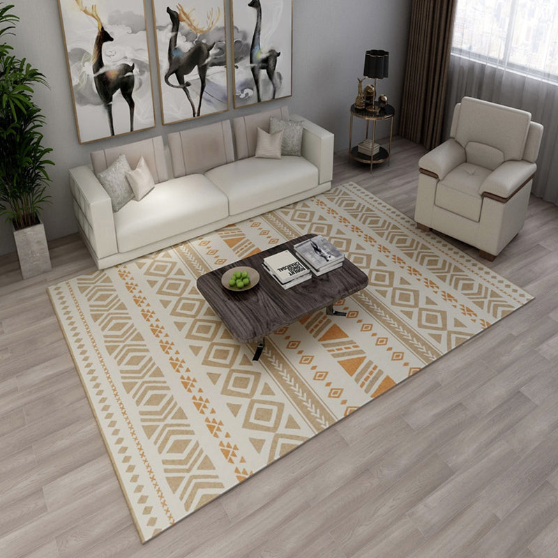 BowLift | Classic Multicolored Southwestern Carpet Polyester Geometry Rug Stain Resistant Non-Slip Pet-Friendly Rug for the Living Room