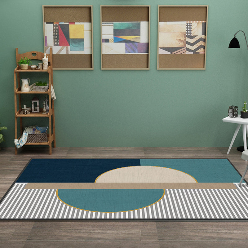 BowLift | Creative Geometric Color-Block Carpet Multi Color Nordic Carpet Synthetic Non-Slip Stain-Resistant Machine Washable Carpet for Home