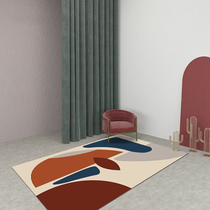 BowLift | Creative Geometric Color-Block Carpet Multi Color Nordic Carpet Synthetic Non-Slip Stain-Resistant Machine Washable Carpet for Home