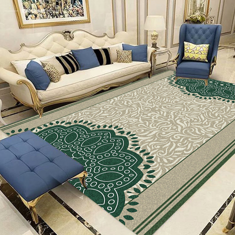 BowLift | Multicolor Shabby Chic Rug Polyester Floral Printed Area Rug Non-Slip Back Washable Rug for Living Room