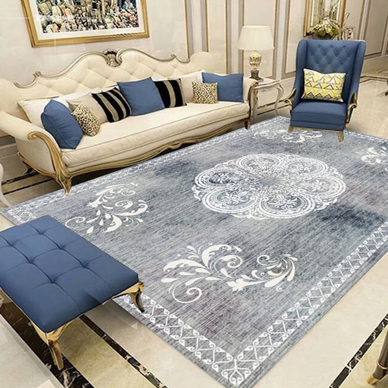 BowLift | Multicolor Shabby Chic Rug Polyester Floral Printed Area Rug Non-Slip Back Washable Rug for Living Room
