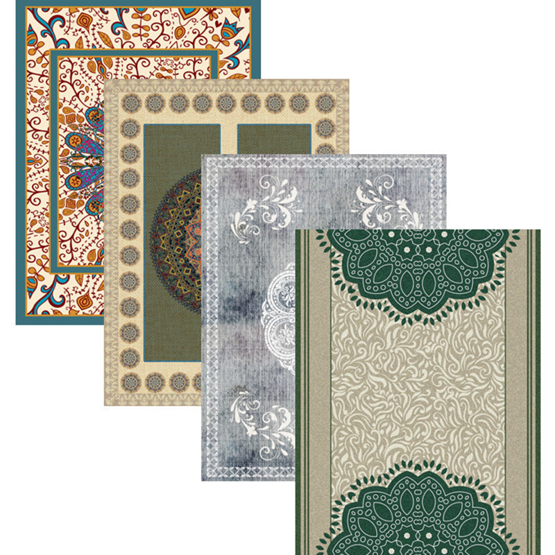 BowLift | Multicolor Shabby Chic Rug Polyester Floral Printed Area Rug Non-Slip Back Washable Rug for Living Room