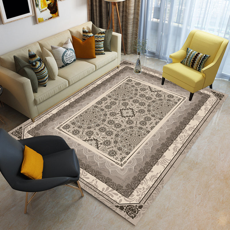 BowLift | Multicolor Shabby Chic Rug Polyester Floral Printed Area Rug Non-Slip Back Washable Rug for Living Room