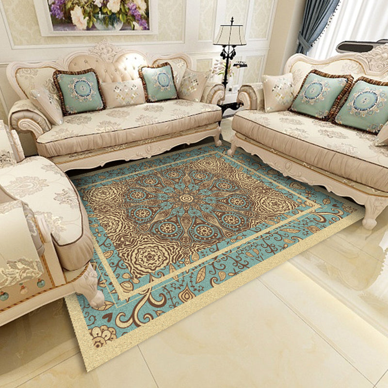 BowLift | Multicolor Shabby Chic Rug Polyester Floral Printed Area Rug Non-Slip Back Washable Rug for Living Room