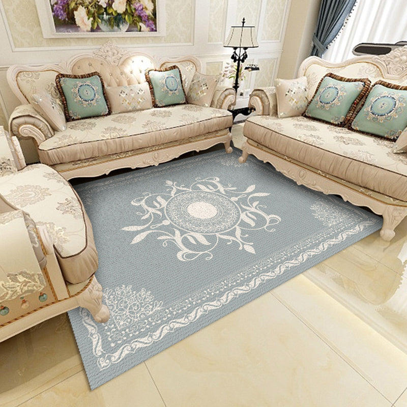 BowLift | Multicolor Shabby Chic Rug Polyester Floral Printed Area Rug Non-Slip Back Washable Rug for Living Room