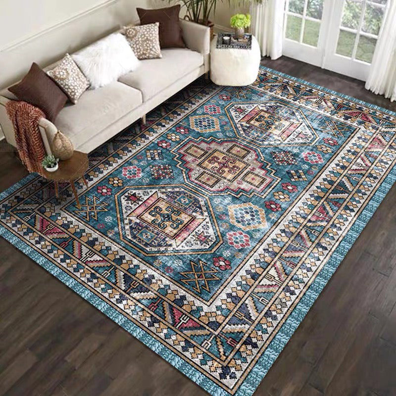 BowLift | Casual floral printed rug multicolored polypropylene indoor rug non-slip backing easy to care for rug for bedroom