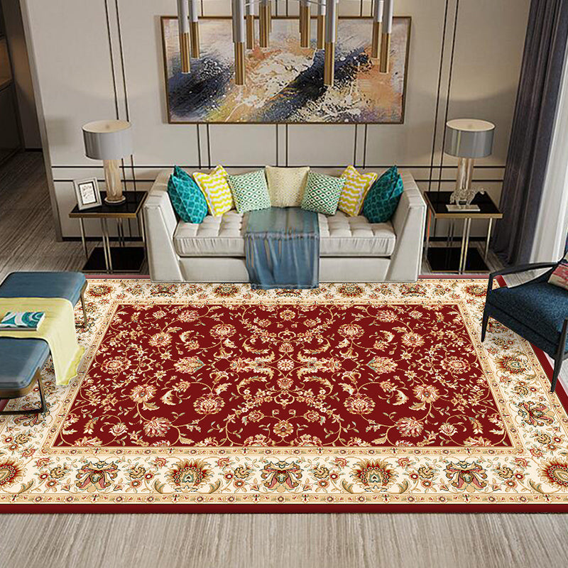 BowLift | Chinese Living Room Rug Multicolored Geometric Printed Area Rug Polyester Non-Slip Pet-Friendly Indoor Rug