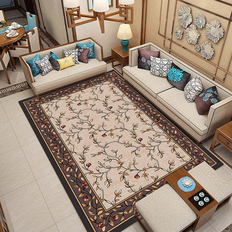 BowLift | Classic printed rug with floral pattern multicolored indoor rug non-slip backing pet-friendly rug