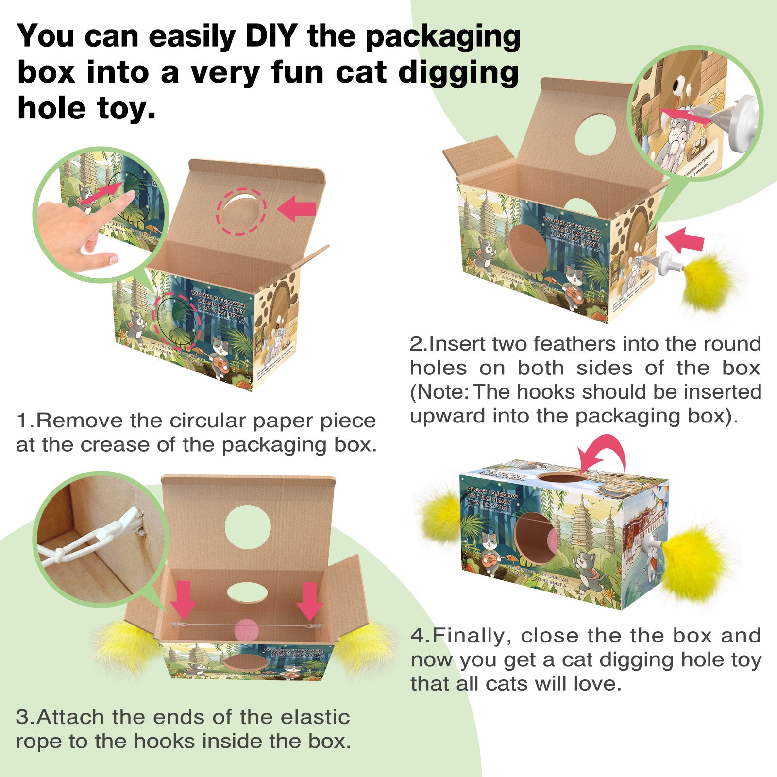 Cherry Radish Wobble Toy – DIY Teaser Play Stick for Cats