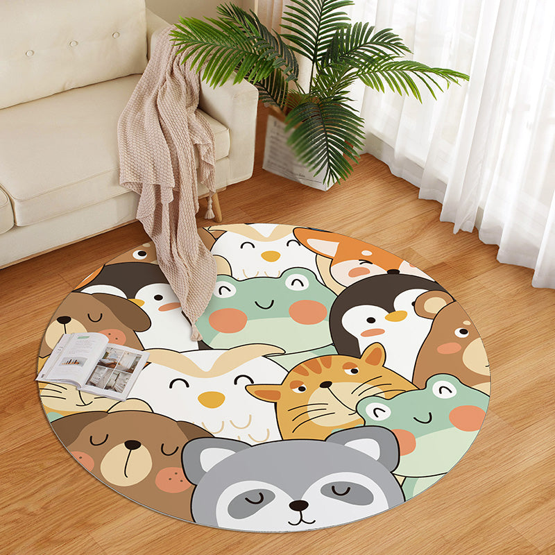 BowLift | Beautiful children's room carpet Multicolored cartoon pattern Indoor carpet PVC stain-resistant machine washable carpet