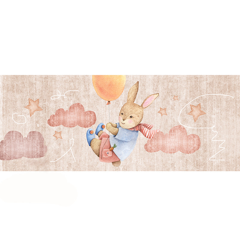 BowLift | Fancy Cartoon Print Rug Multicolored Cotton Blend Indoor Rug Non-Slip Back Machine Washable Rug for the Bedroom