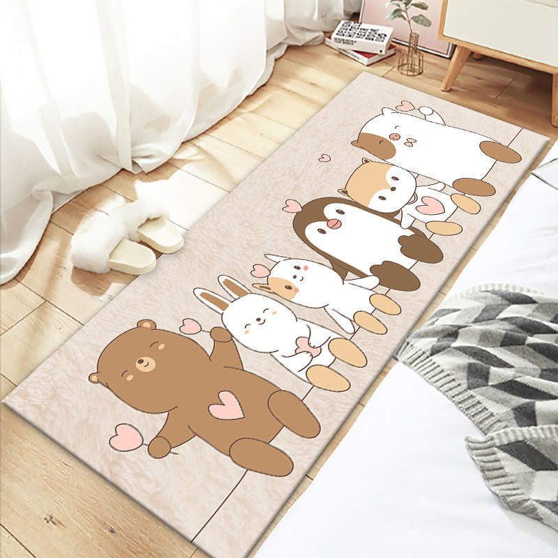 BowLift | Beautiful Bedroom Rug Multicolor Cartoon Printed Indoor Carpet PVC Non-Slip Back Machine Washable Rug