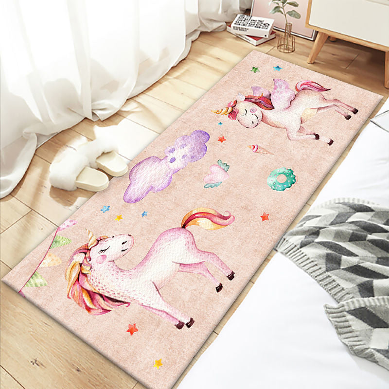 BowLift | Beautiful Bedroom Rug Multicolor Cartoon Printed Indoor Carpet PVC Non-Slip Back Machine Washable Rug