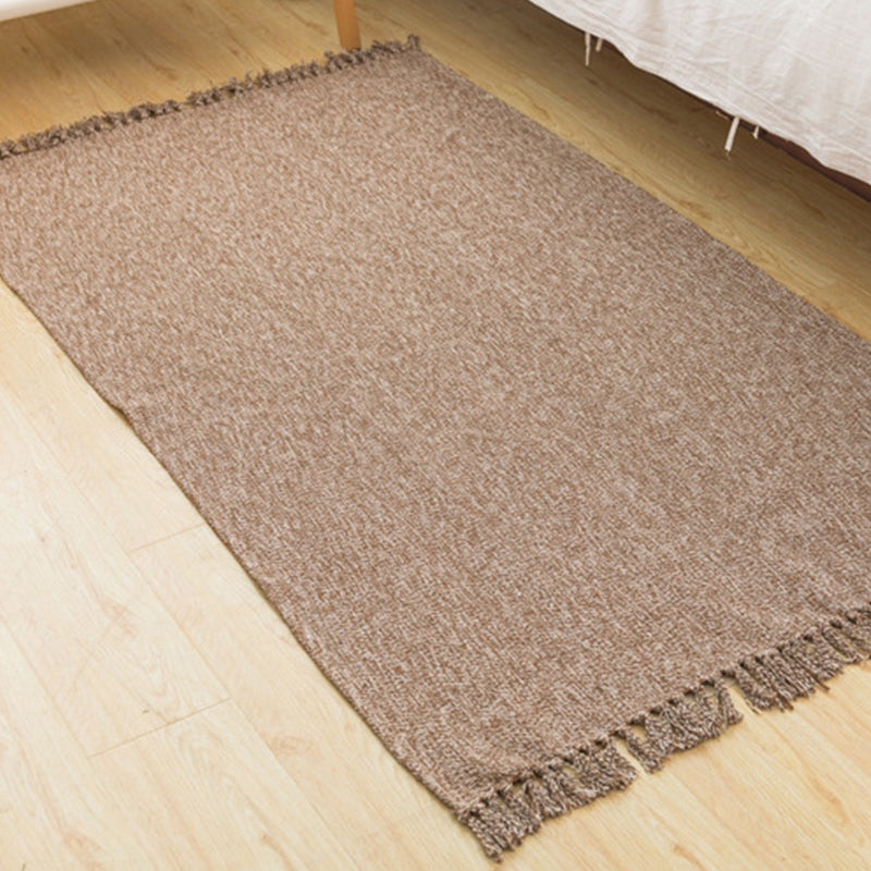 BowLift | Land bedroom carpet multicolored solid color carpet cotton pet friendly easy to maintain indoor carpet with tassels