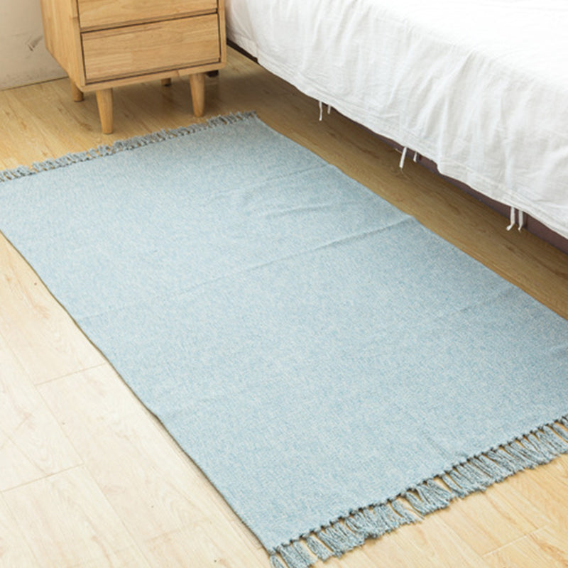 BowLift | Land bedroom carpet multicolored solid color carpet cotton pet friendly easy to maintain indoor carpet with tassels