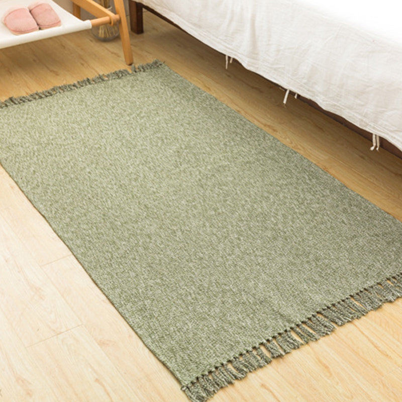 BowLift | Land bedroom carpet multicolored solid color carpet cotton pet friendly easy to maintain indoor carpet with tassels