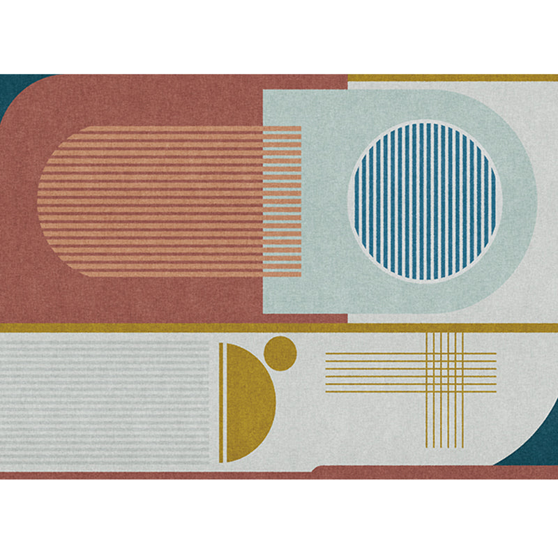 BowLift | Bohemian Living Room Rug Multicolor Geometric Pattern Rug Polyester Non-Slip Mat Pet-Friendly Indoor Rug