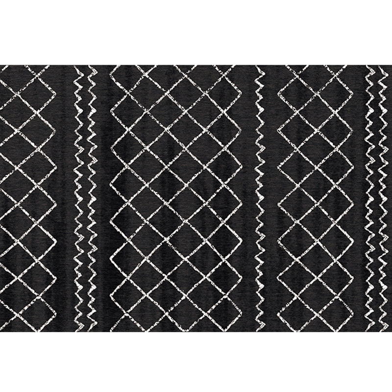 BowLift | Bohemian Living Room Rug Multicolor Geometric Pattern Rug Polyester Non-Slip Mat Pet-Friendly Indoor Rug