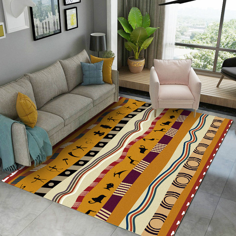 BowLift | Minimalist Living Room Rug Multicolored Geometric Print Area Rug Polypropylene Non-Slip Backing Pet-Friendly Indoor Rug