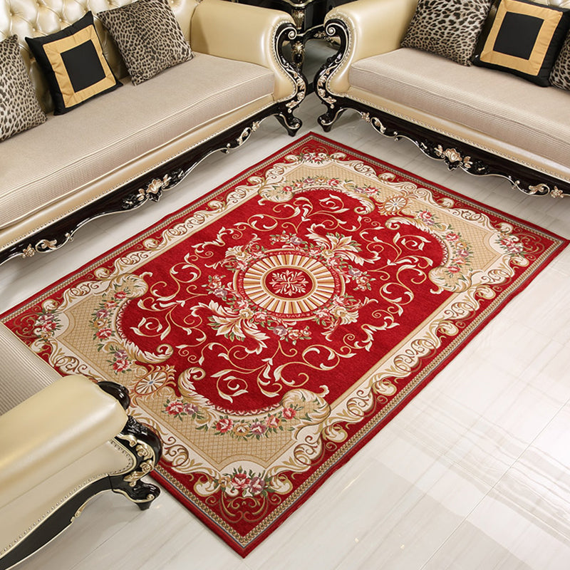 BowLift | Shabby Chic Floral Rug Multicolored Synthetic Rug With Non-Slip Back Stain Resistant Washable Rug for Living Room