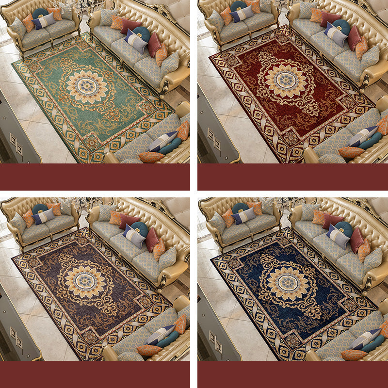 BowLift | Shabby Chic Floral Rug Multicolored Synthetic Rug With Non-Slip Back Stain Resistant Washable Rug for Living Room