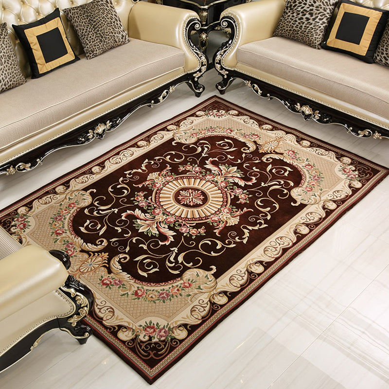 BowLift | Shabby Chic Floral Rug Multicolored Synthetic Rug With Non-Slip Back Stain Resistant Washable Rug for Living Room