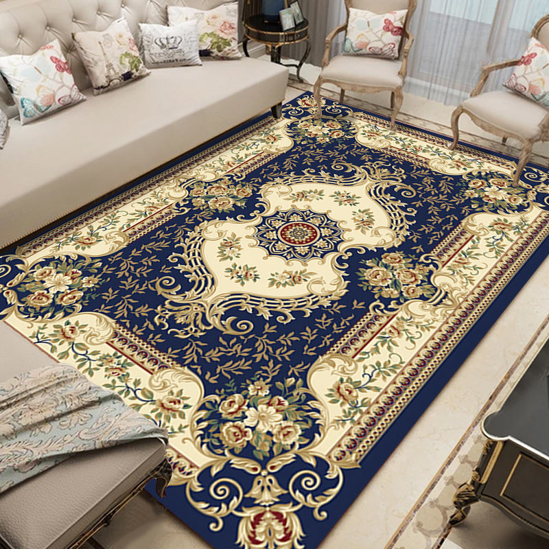 BowLift | Shabby Chic Living Room Rug Multicolored Floral Pattern Polyester Non-Slip Backing Washable Area Rug