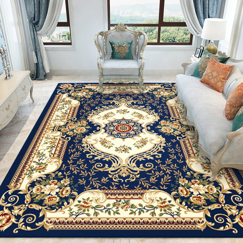 BowLift | Shabby Chic Living Room Rug Multicolored Floral Pattern Polyester Non-Slip Backing Washable Area Rug