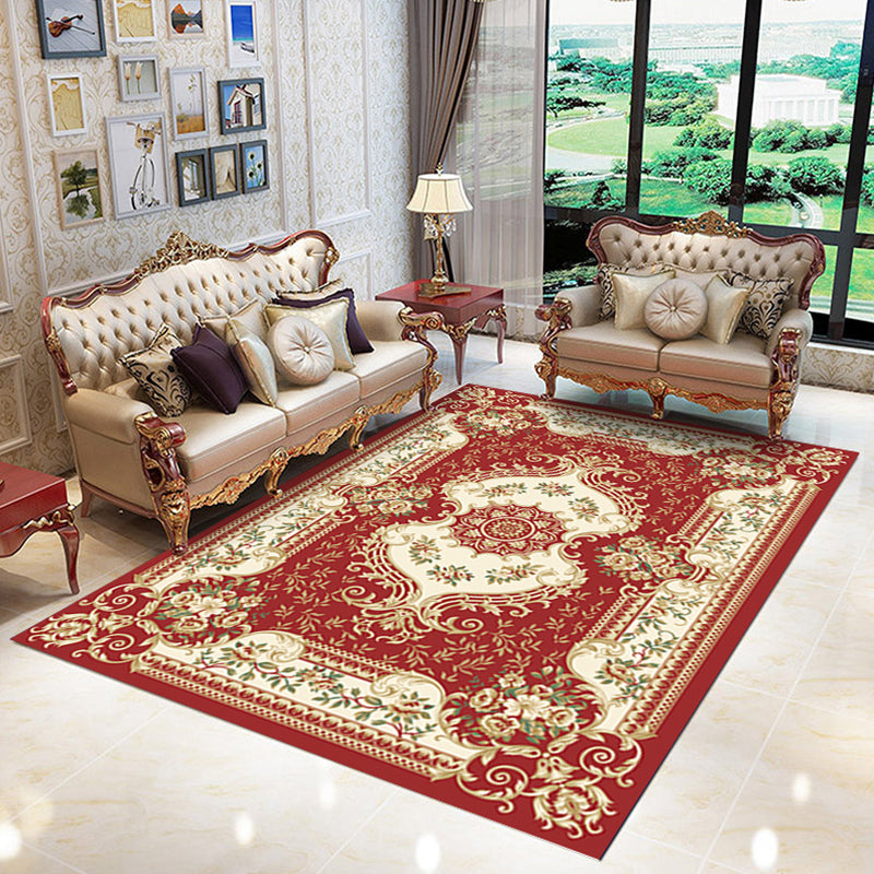 BowLift | Shabby Chic Living Room Rug Multicolored Floral Pattern Polyester Non-Slip Backing Washable Area Rug