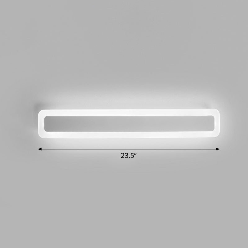 BowLift | Bar-shaped Vanity Light Minimalist Acrylic Bathroom LED Wall Lighting in White