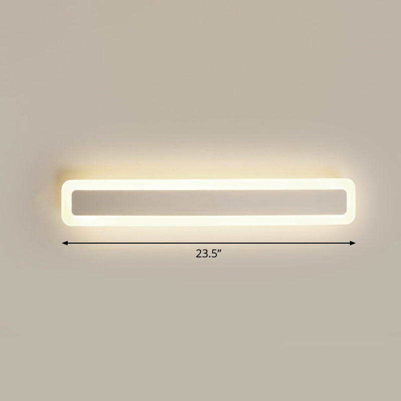 BowLift | Bar-shaped Vanity Light Minimalist Acrylic Bathroom LED Wall Lighting in White