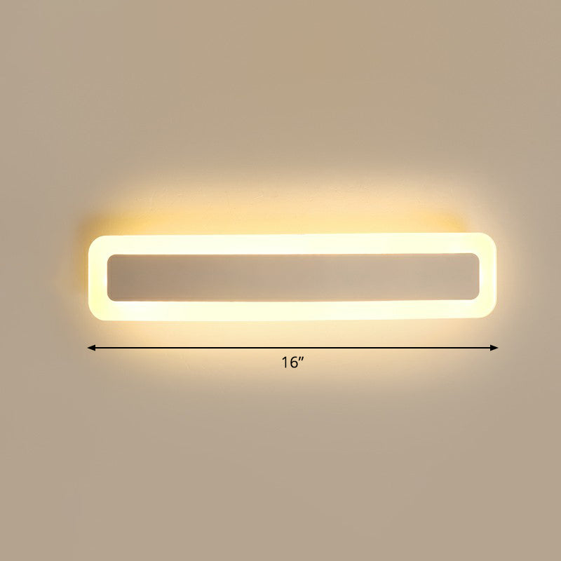 BowLift | Bar-shaped Vanity Light Minimalist Acrylic Bathroom LED Wall Lighting in White