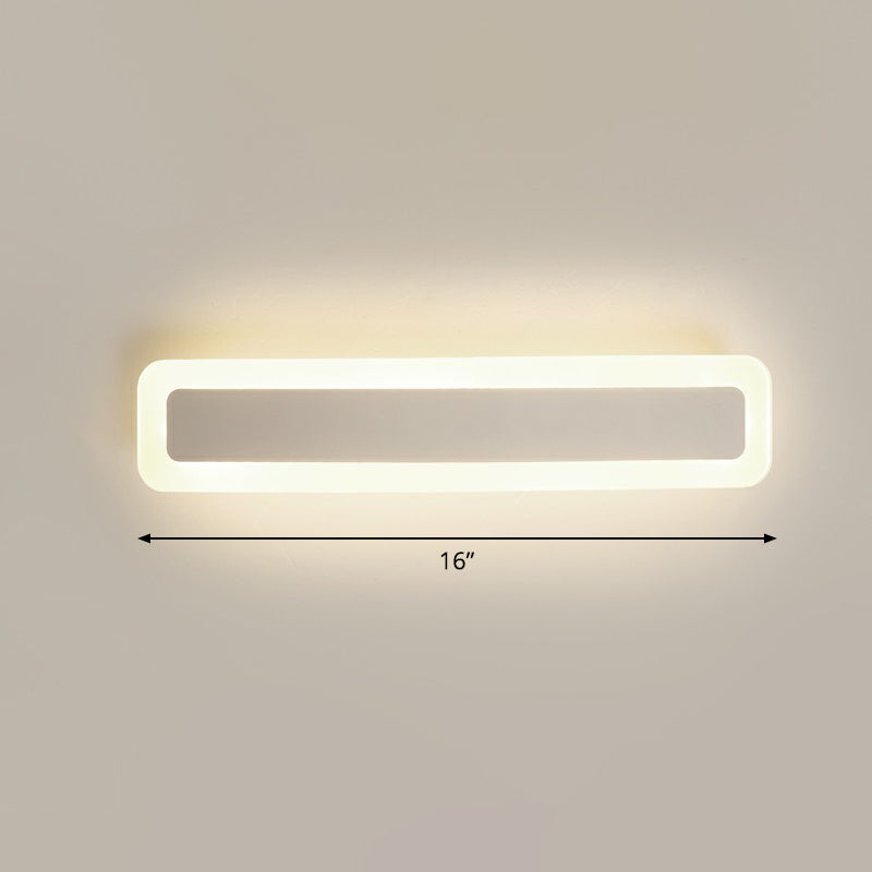 BowLift | Bar-shaped Vanity Light Minimalist Acrylic Bathroom LED Wall Lighting in White