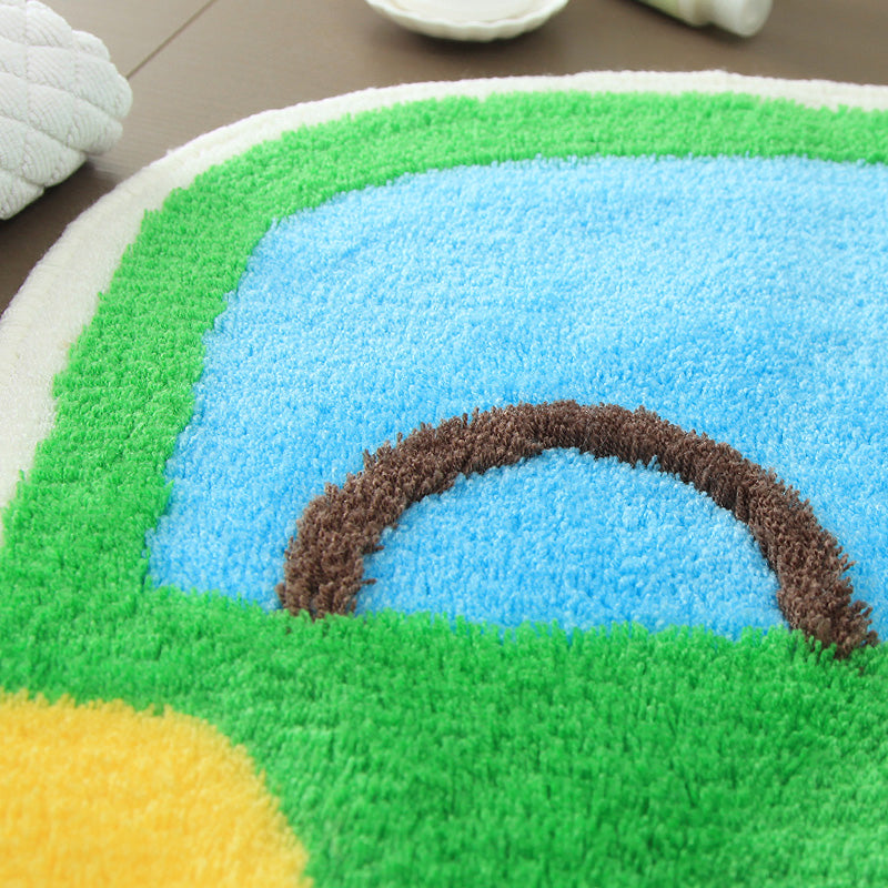 BowLift | Creative Children’s Room Rug Multicolored 3D Pressed Indoor Rug Cotton Blend Non-Slip Pet Friendly Area Rug