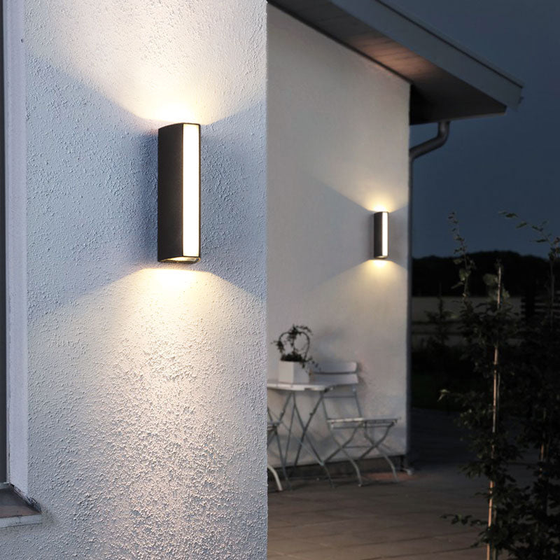 BowLift | Matte black rectangular LED wall light Simple style metallic wall lamp for outdoor use