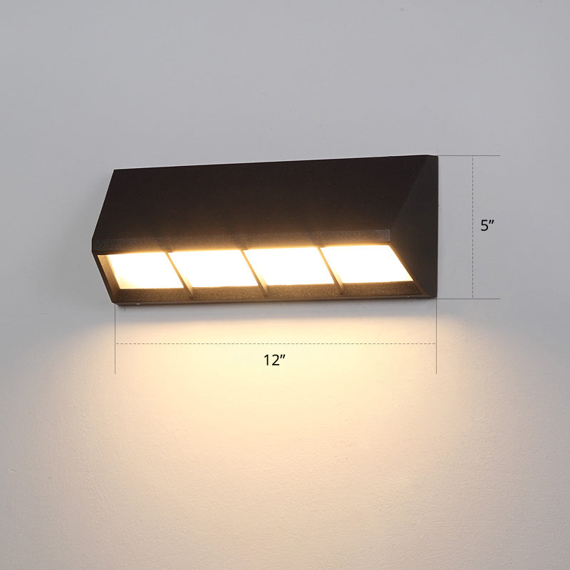 BowLift | Matte Black Triangular Prism LED Wall Light Modern Style Metal Wall Light for Outdoor