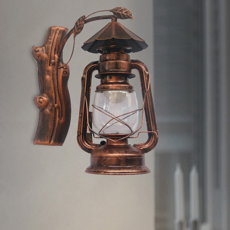 BowLift | Black/Bronze/Copper Kerosene Wall Lighting Coastal Clear Glass 1 Light Outdoor Wall Lamps Light