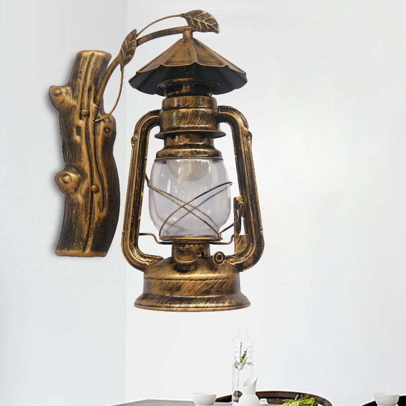 BowLift | Black/Bronze/Copper Kerosene Wall Lighting Coastal Clear Glass 1 Light Outdoor Wall Lamps Light