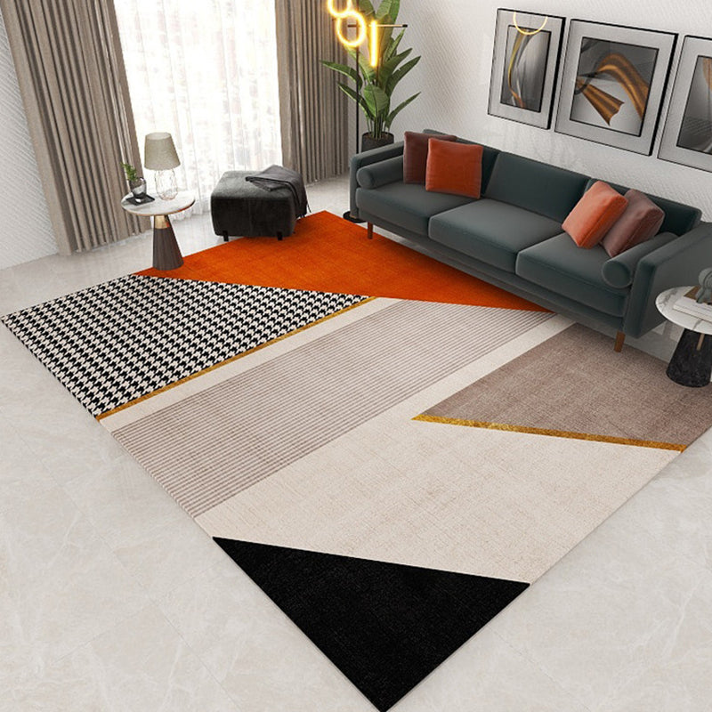 BowLift | Formal Geometric Print Rug Multicolored Polypropylene Indoor Rug Pet-Friendly Machine Washable Rug for the Living Room